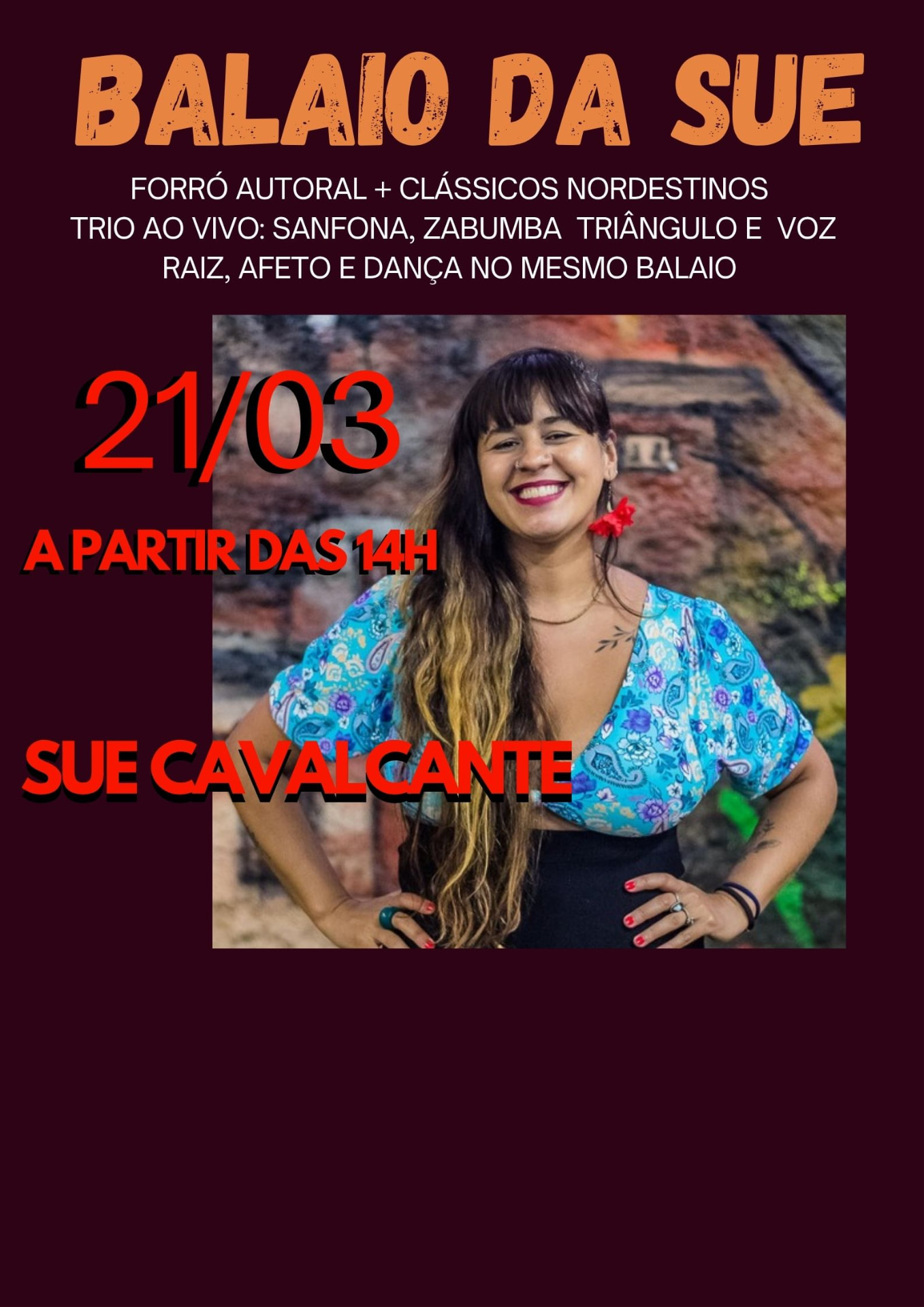 Flyer do evento Balaio da Sue