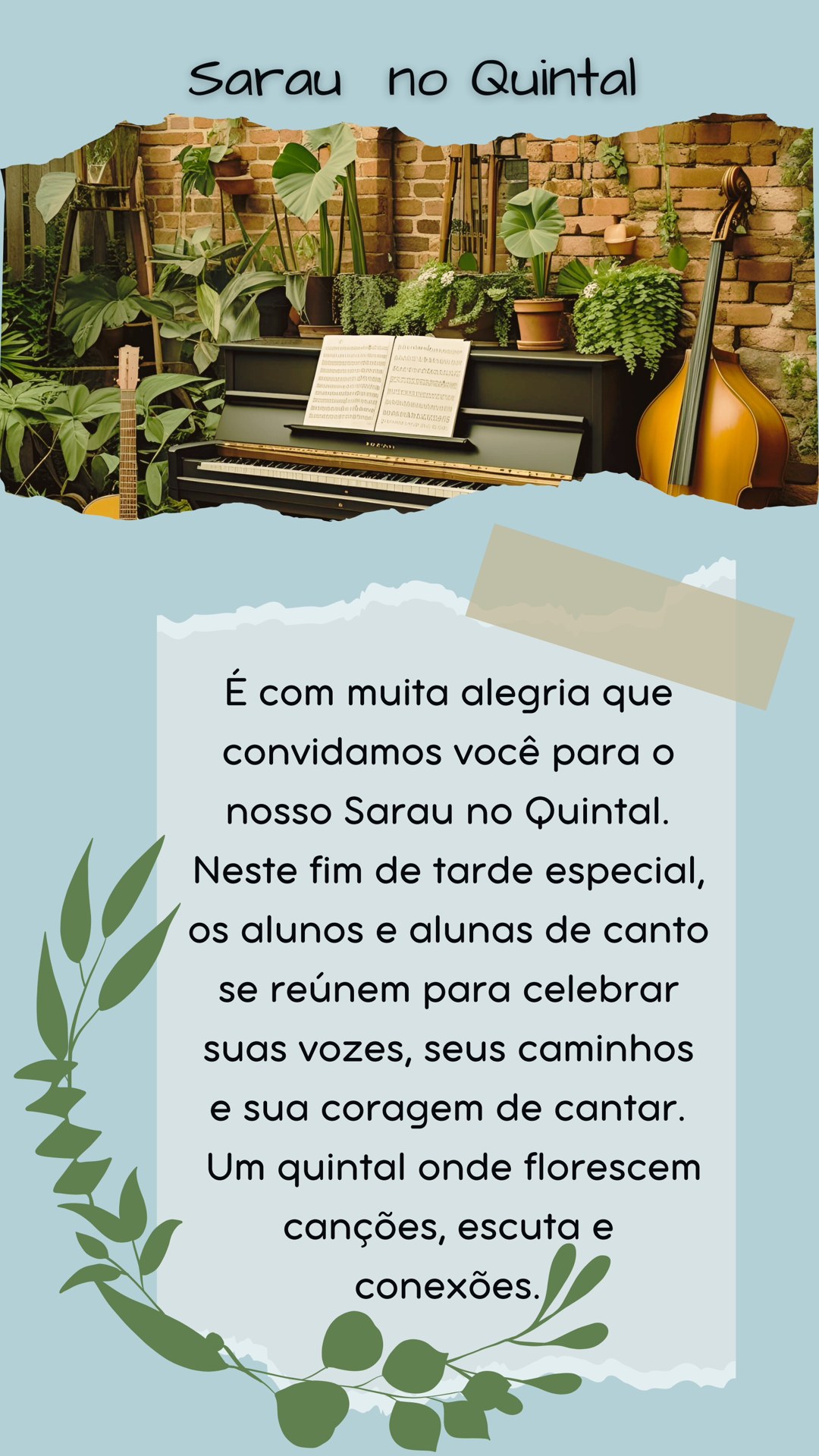 Flyer do evento Sarau no Quintal