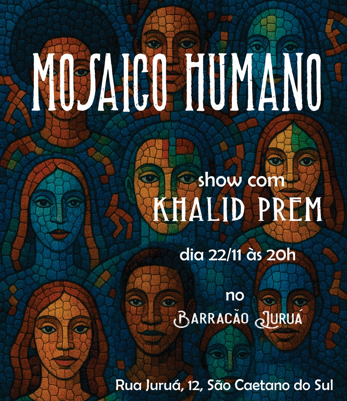 Flyer do evento Mosaico Humano